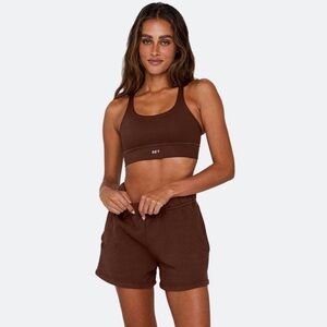 SET Active Sweat Shorts Small Dark Brown